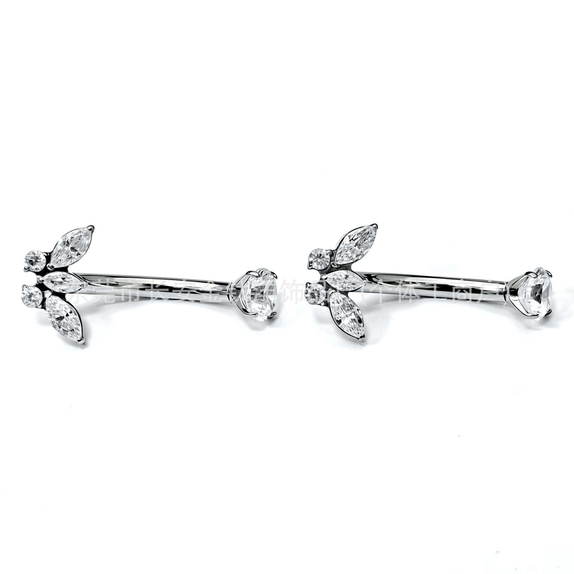 F136 Titanium Internal Thread Butterfly Wing Zircon Navel Piercing Belly Button Ring G23 Titanium Alloy Body Jewelry - Image 4