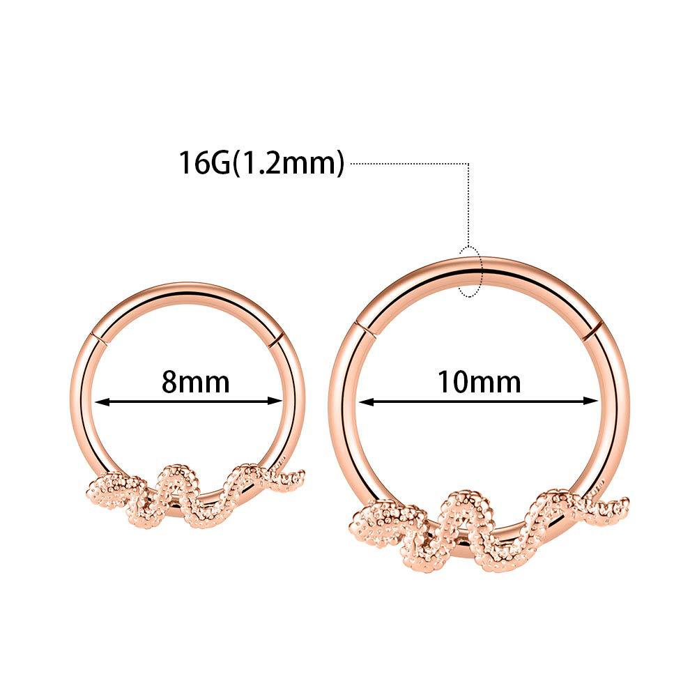 G23 Titanium Snake Multifunctional Ring Piercing Jewelry Nose Ring Earring Ear Hoop Closed Ring - Image 3