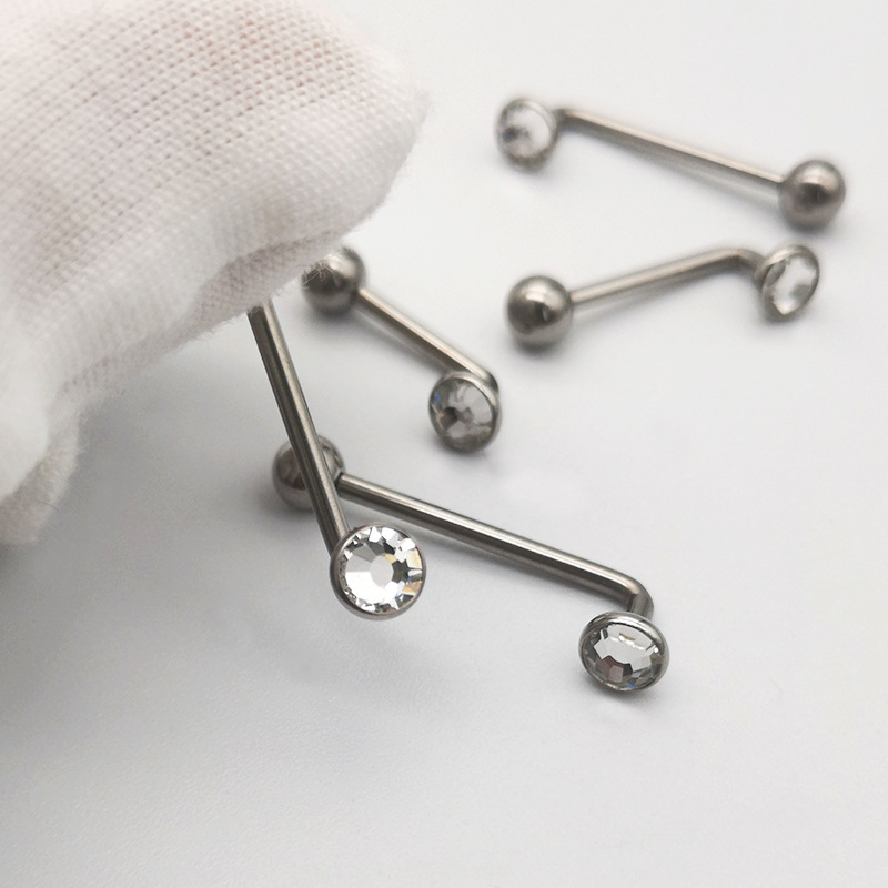 F136 Titanium Female Ring Inlaid with Czech Diamond Ball Inner Teeth G23 Titanium Alloy Body Piercing Jewelry Wholesale - Image 3