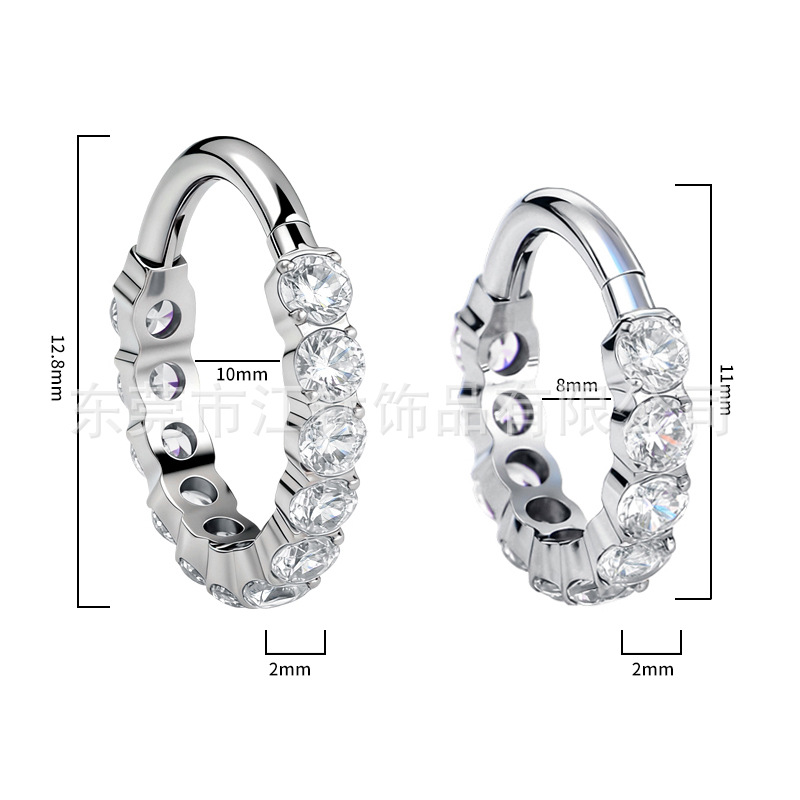 G23 Titanium Earring with Zircon - 1.2x10mm Cartilage Stud Geometric Piercing Jewelry - Image 2