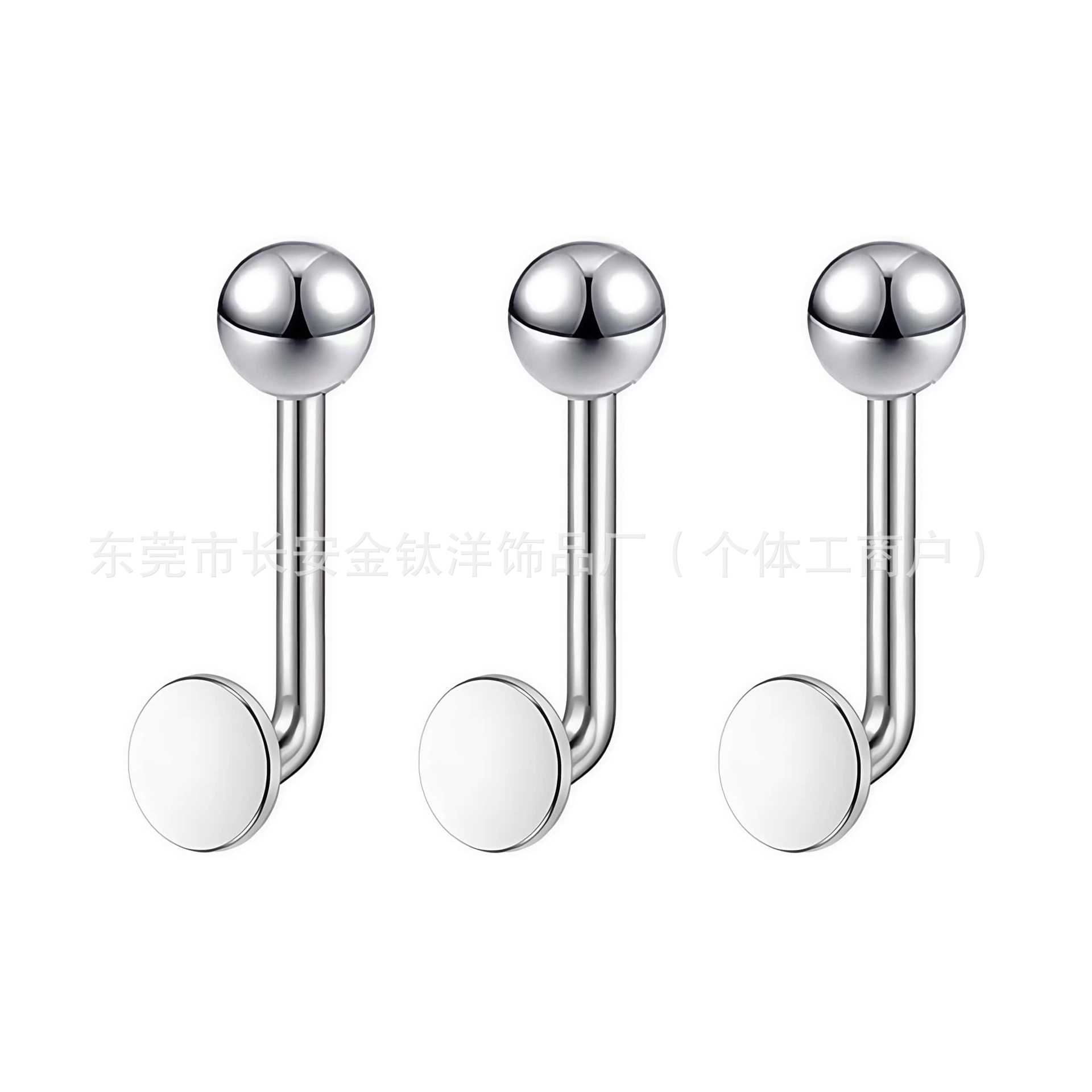 F136 Titanium Alloy 14G Round Disc Genital L-Shaped Navel Ring Titanium Body Piercing Jewelry - Image 5
