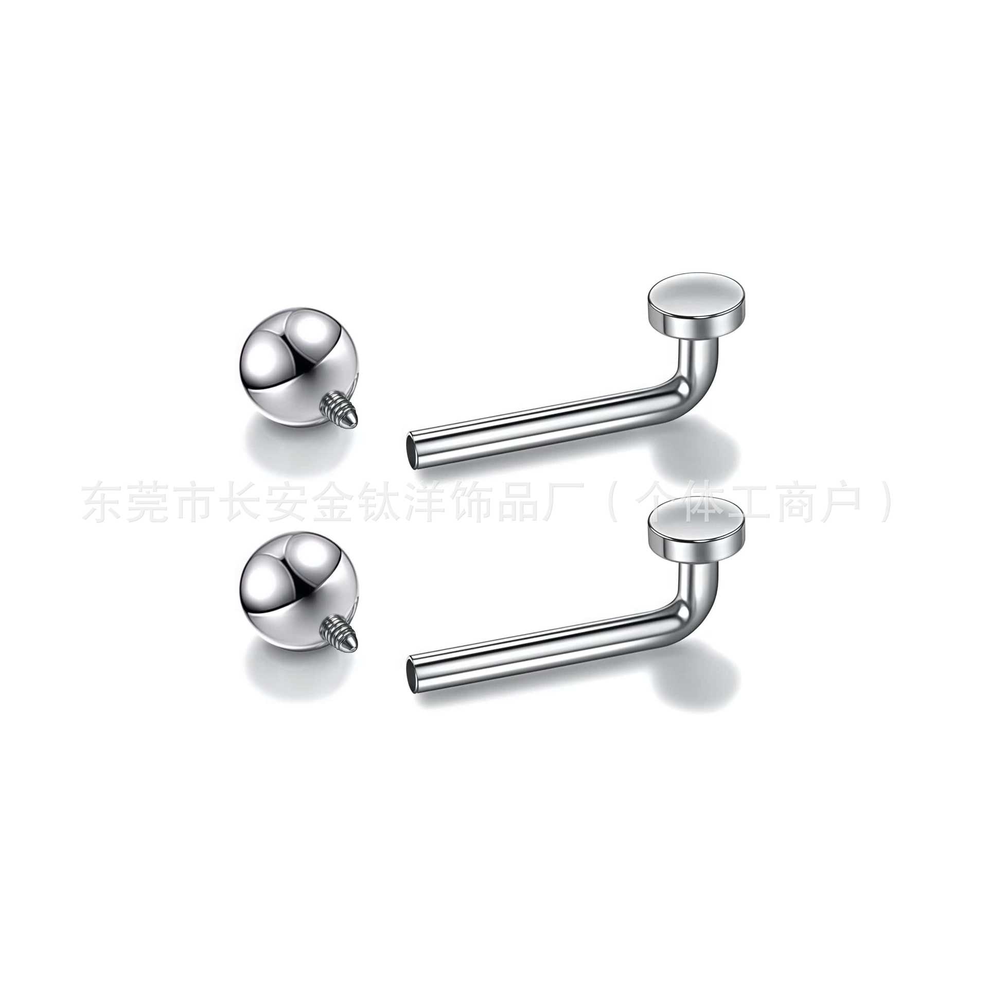 F136 Titanium Alloy 14G Round Disc Genital L-Shaped Navel Ring Titanium Body Piercing Jewelry - Image 3