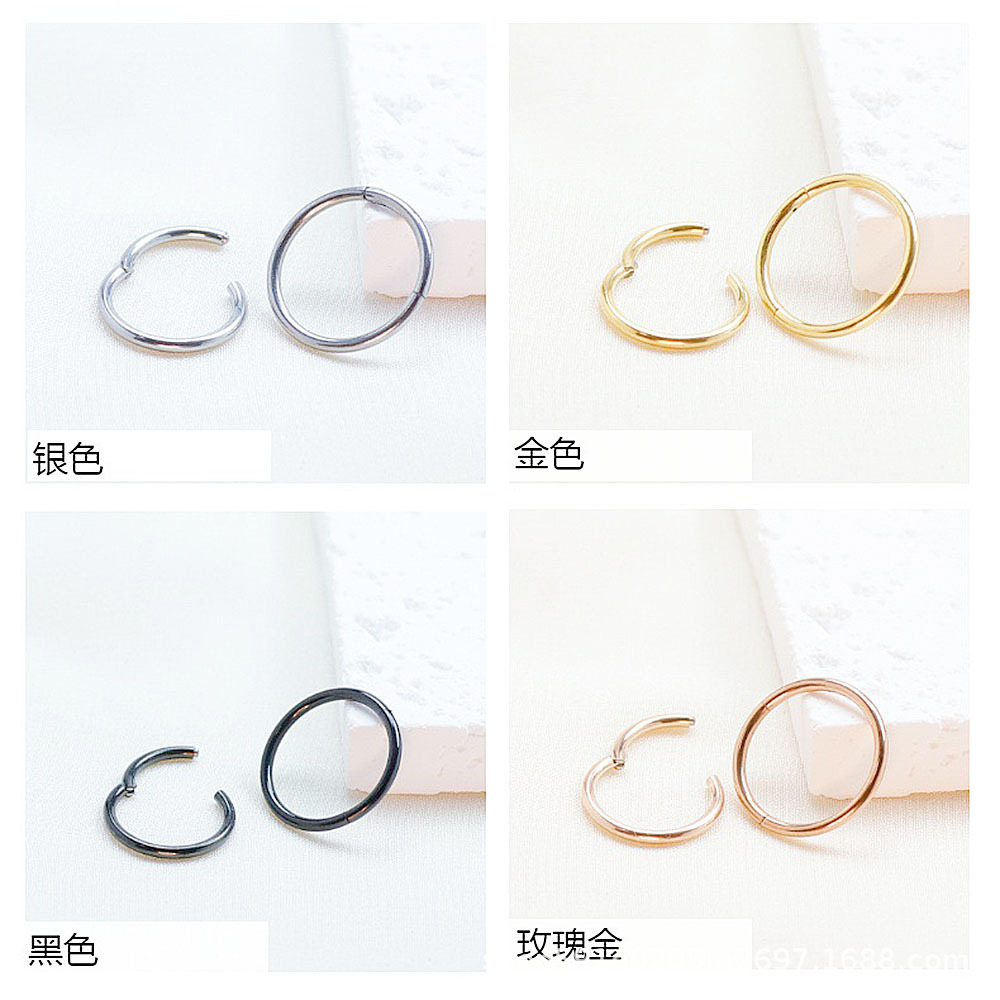 G23 Titanium Alloy Hinge Seamless Nose Ring Hoop Cartilage Earring for Women Men - Image 4