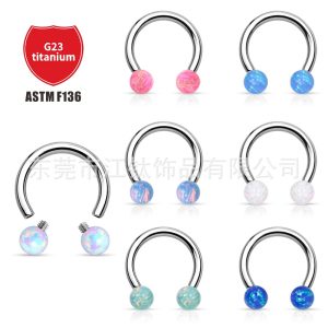 G23 Titanium Horseshoe Ring Nose Nail Earrings Body Piercing Jewelry Lip Nail Ear Bone Nail 1.2mm 12mm 5mm