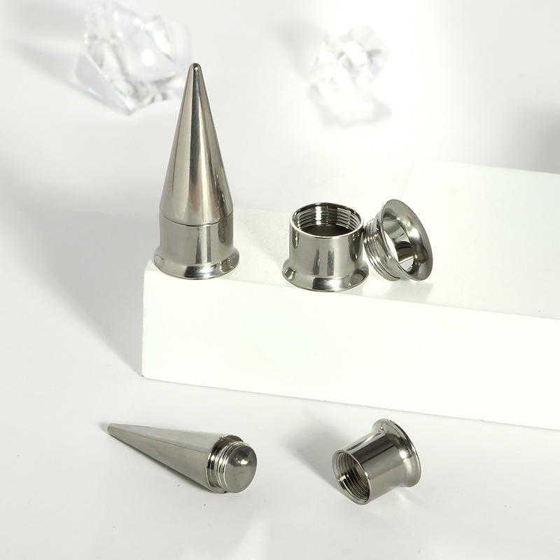 Two-in-One 3-Piece Auricle G23 Titanium Pointed Cone Horn Ear Taper Expander Set for Ear Stretching - Image 3