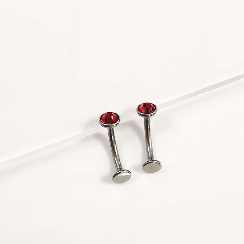 F136 Titanium Navel Ring with Czech Czech Blossom Flat Bottom G23 Titanium Alloy Body Piercing Suspension Belly Ring - Image 4