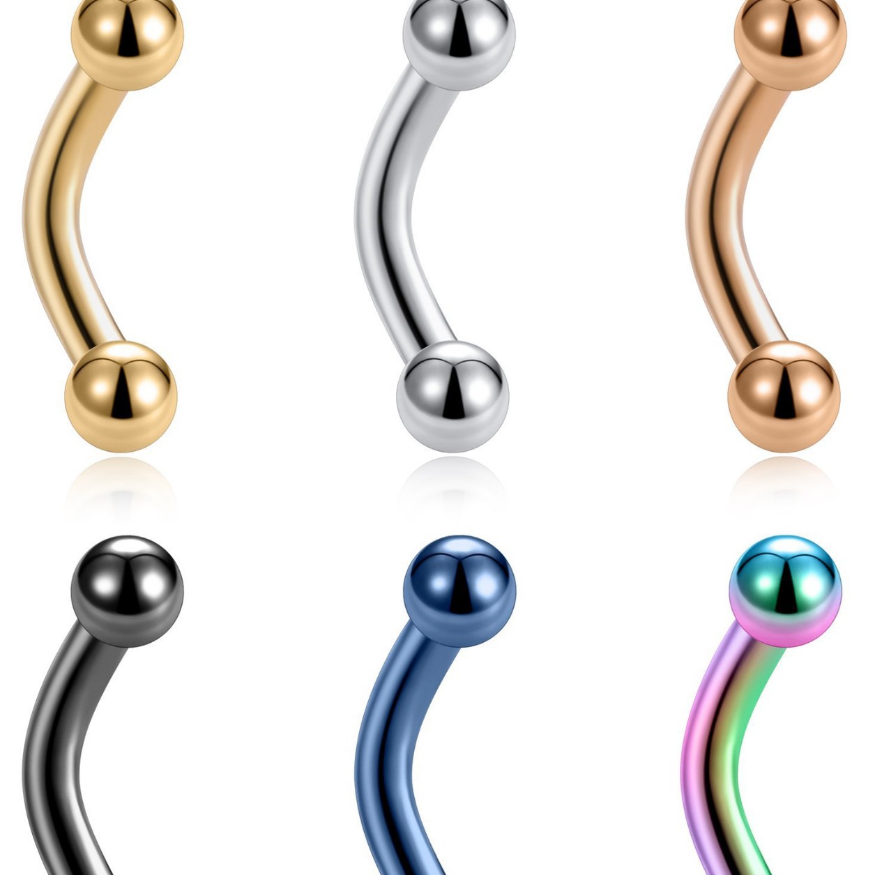 G23 Titanium Internally Threaded Two Inner Beads Navel Ring 14G Belly Button Ring Eyebrow Piercing Jewelry - Image 4