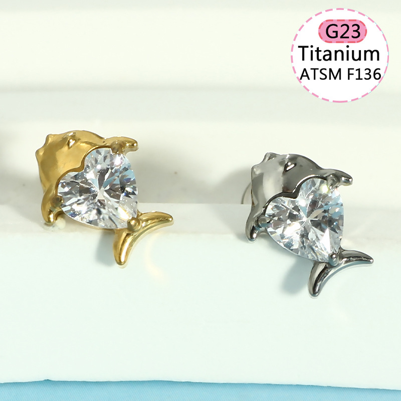 G23 Titanium Alloy Lip Piercing Jewelry Lip Ring Flower Stud Internally Threaded - Image 3