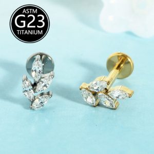 G23 Titanium Flat Low Internal Thread Lip Stud - Simple Versatile Ear Cartilage Nose Bone Jewelry