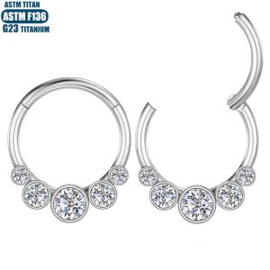F136 Titanium Alloy Seamless Open Ear Bone Nose Ring Hoop Earrings for Helix Tragus Septum Piercing