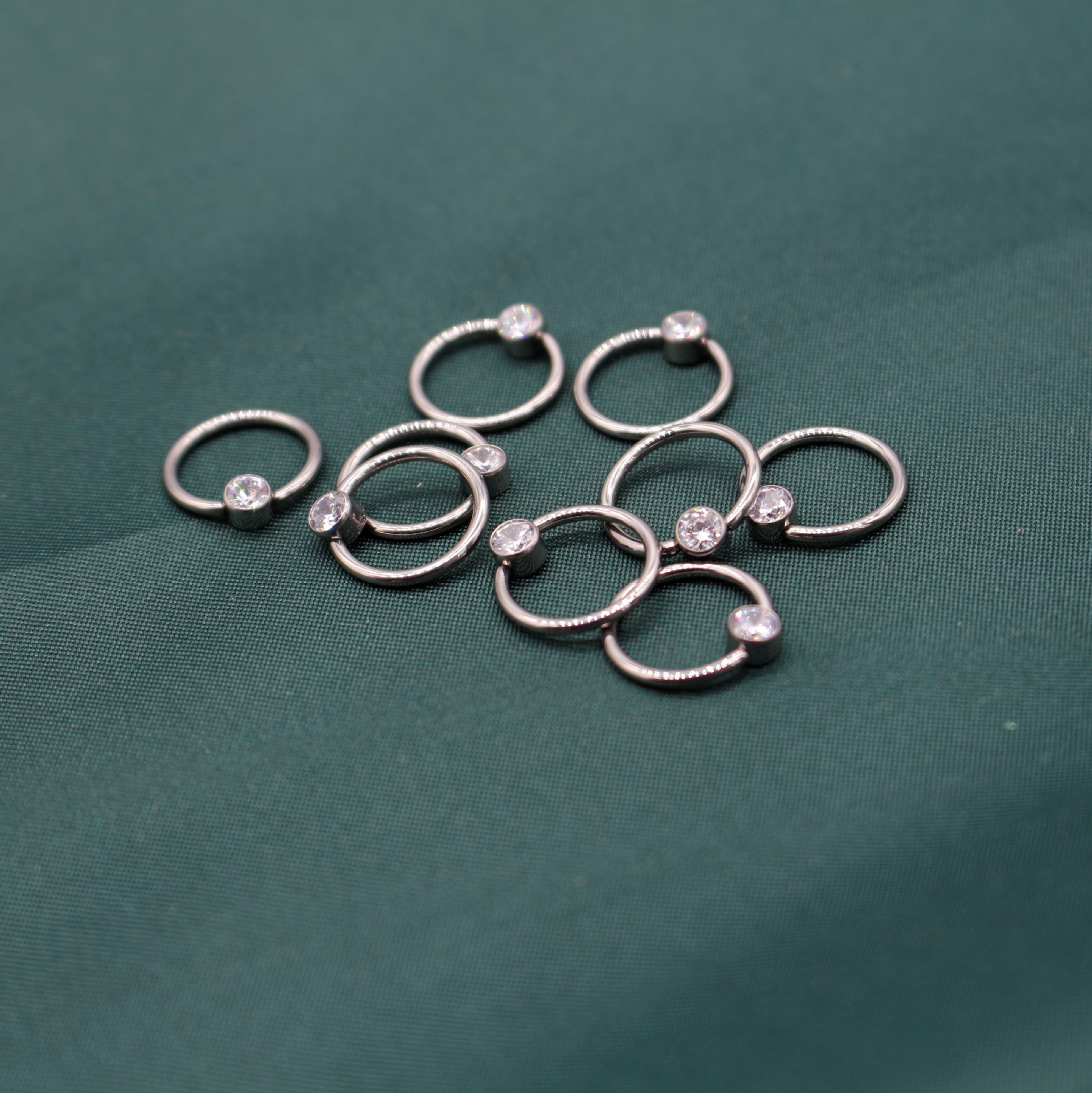 G23 Titanium Clip Ball Ring with Inlaid Zircon Cylinder Package Drill F136 BCR Ring Multi-Use Nose Ring Earring Universal Ring - Image 2