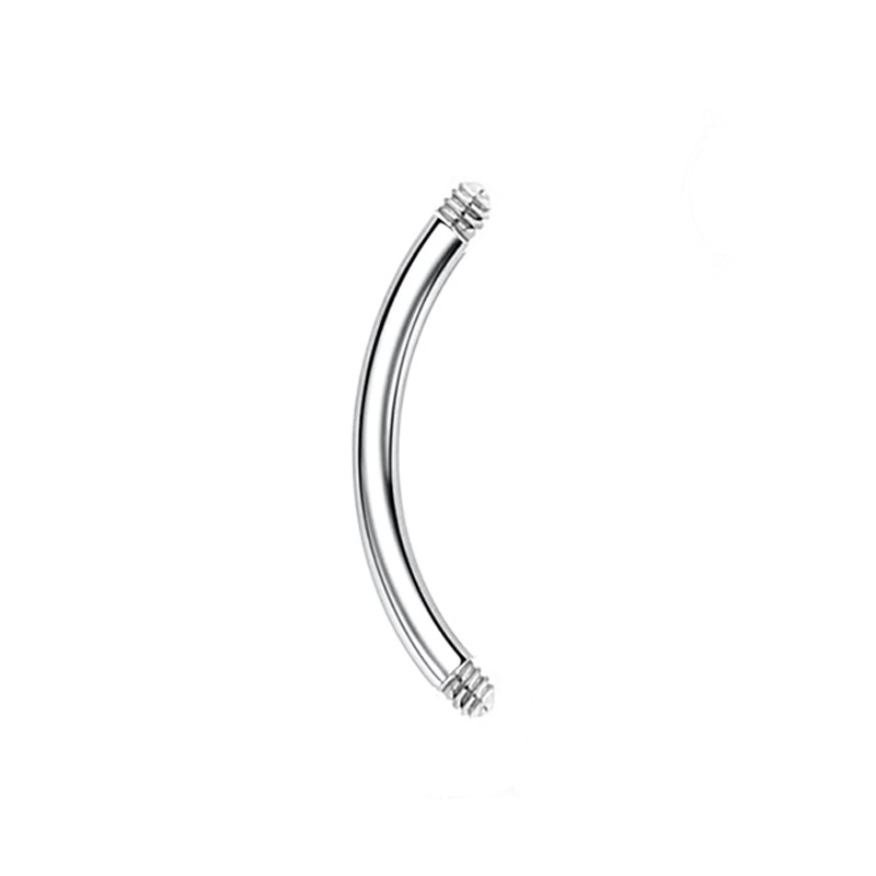 F136 Titanium External Thread Curved Barbell Eyebrow Ring Body Piercing Jewelry Customizable - Image 5