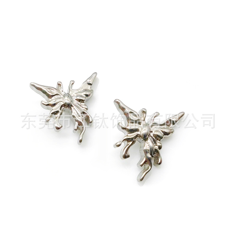 G23 Titanium Butterfly Cartilage Stud Earring Gold 14G 12mm Labret Flat Back Piercing Jewelry - Image 5