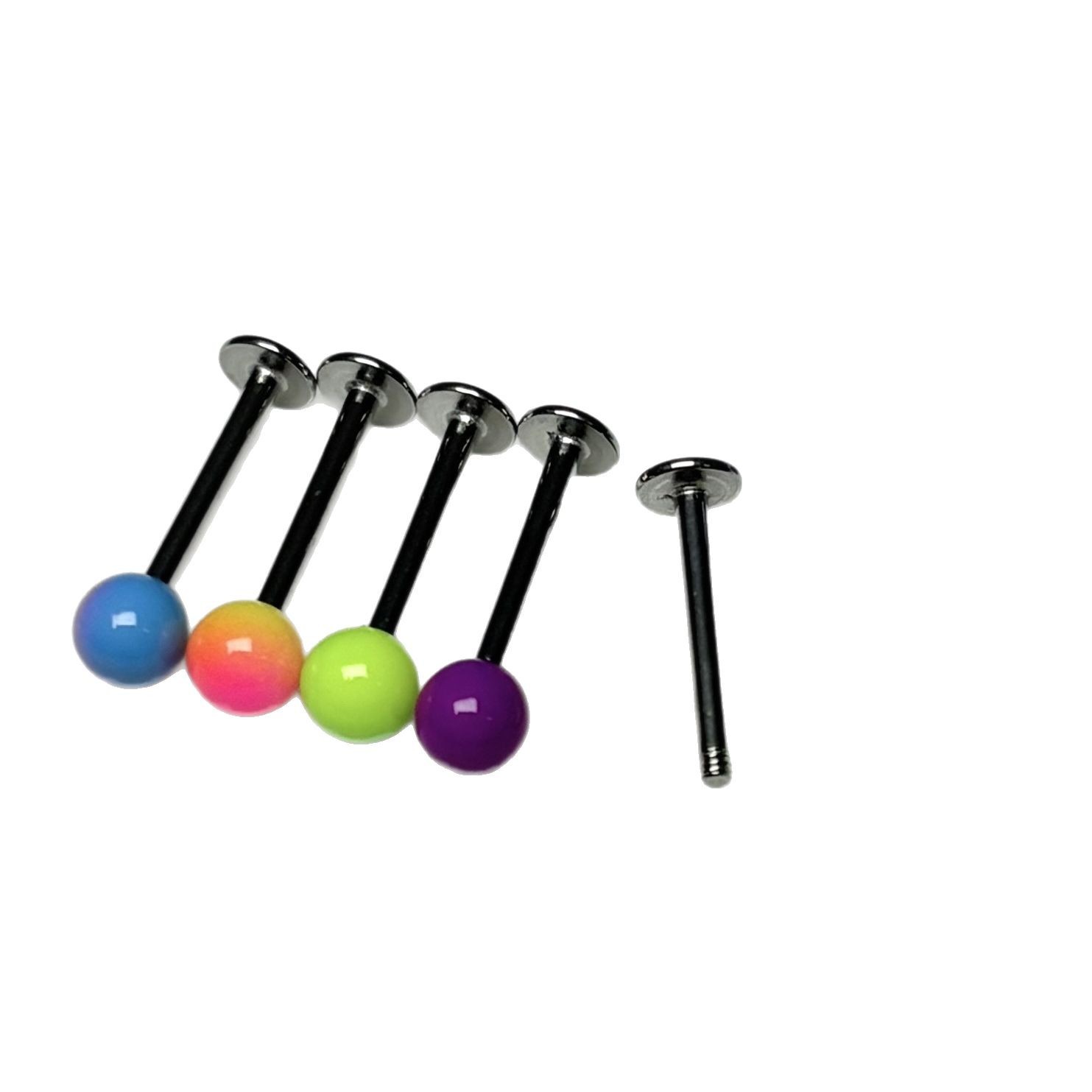 4-Colorful Acrylic Lip Nails, Titanium Steel Ball External Thread Lip Piercing Jewelry, Ready-Made Wholesale - Image 5