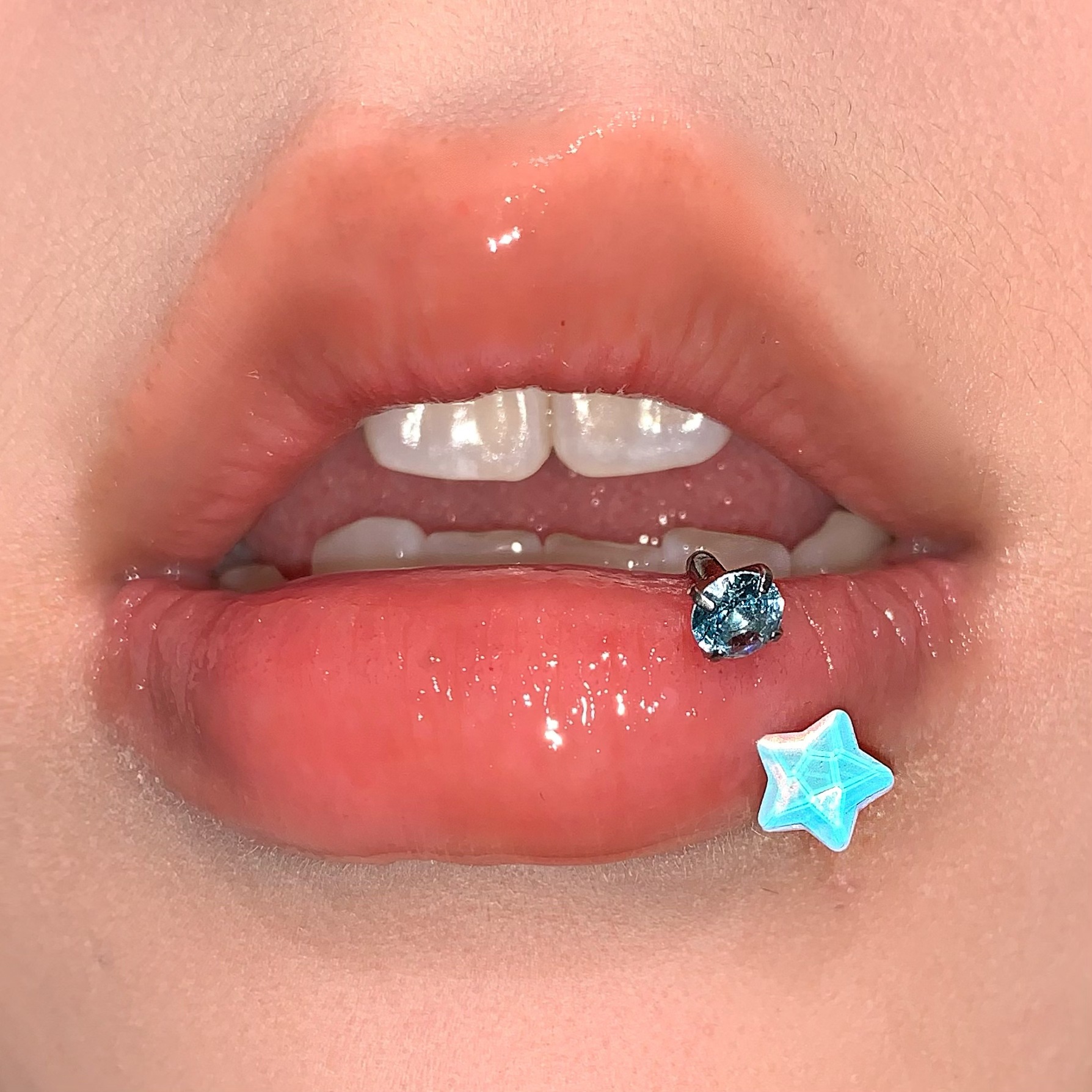 5-Color Mocha Star Zircon Lip Ring C-Ring Internally Threaded Sparkling Ear Bone Ring Hot Girl Style Cross-Border Piercing Jewelry Wholesale - Image 3