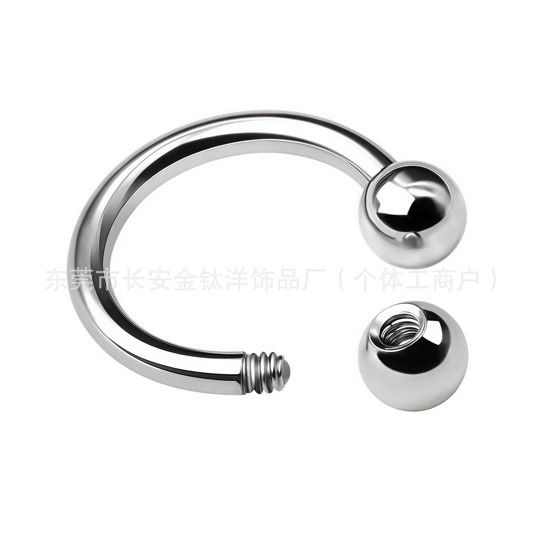 G23 Titanium Externally Threaded Pointed Cone Ball Horseshoe Nose Ring Earring Body Piercing Jewelry - Image 2