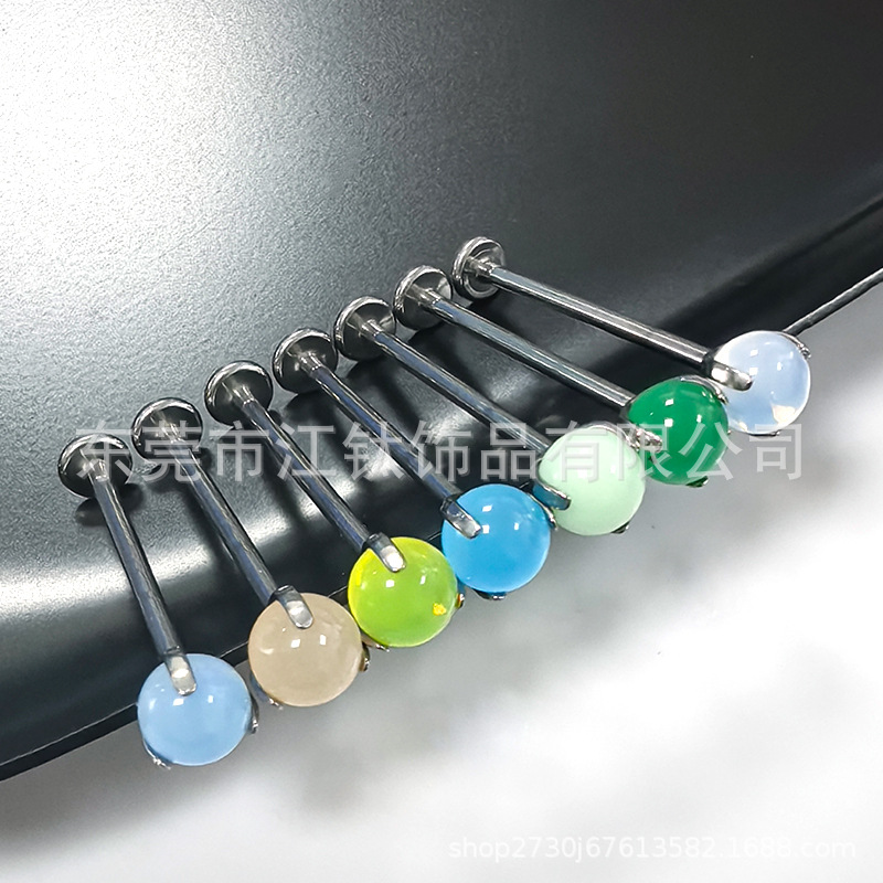 JT650 G23 Titanium Alloy Tongue Barbell 0.9x5mm Protein Ball Lip Piercing Jewelry - Image 4