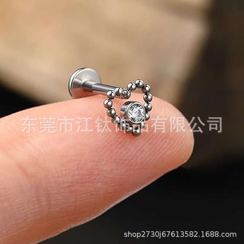 ASTM F136 Titanium Alloy Ball Piercing Earring Stud Ear Piercing Jewelry 1.2x8mm JT862 - Image 3