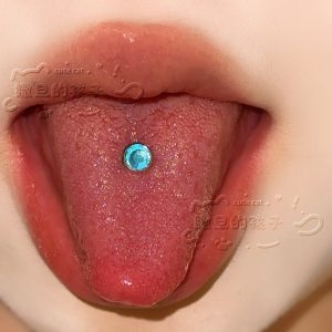 Satan's Child Mini 4mm Small Diamond F136 Titanium Alloy Tongue Piercing 14g Internal Thread, Long or Short Shank, Non-Abrasive