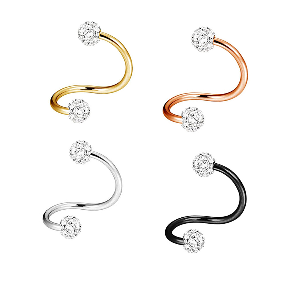 New Korean Geometric Star Stainless Steel Ear Stud 16G S Rod Body Piercing Jewelry - Image 2