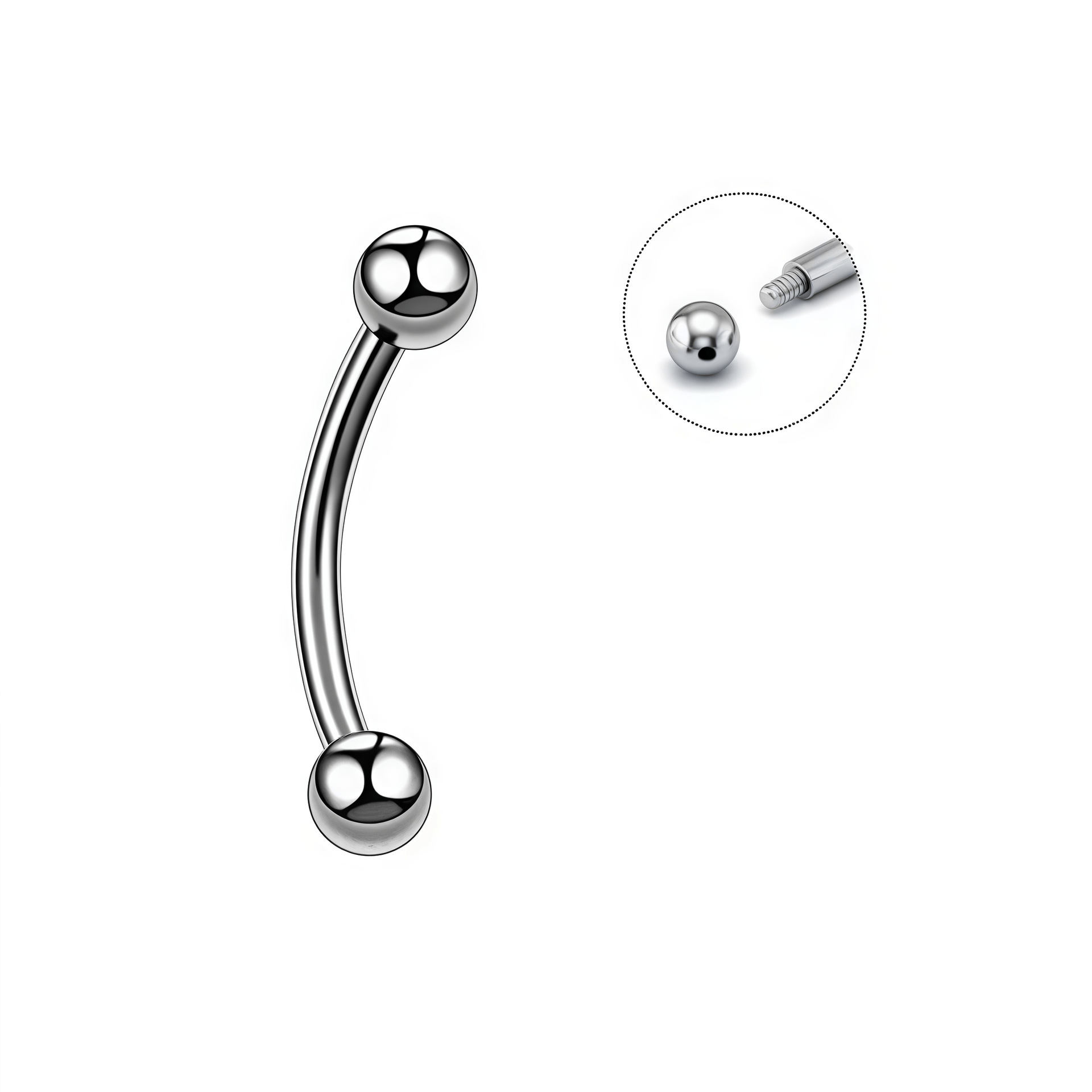 G23 Titanium Alloy External Thread Double-Ended Pointed Cone Curved Barbell Eyebrow Nose Tongue Breast Piercing Jewelry 1.6x16mm - Image 5