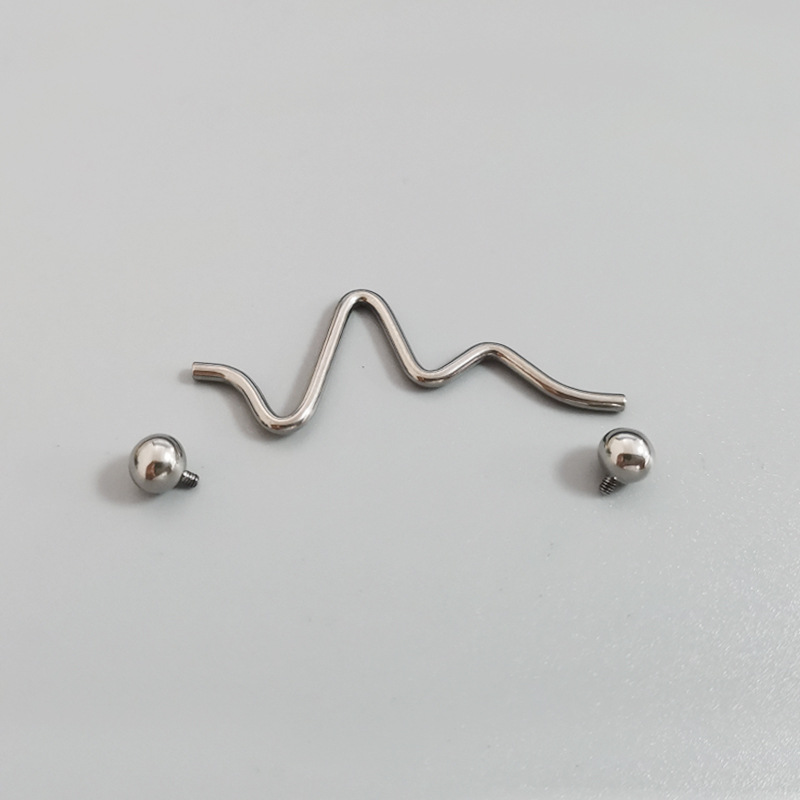 G23 Titanium 14g Ear Bridge Cartilage Nail ASTM F136 Polished Body Piercing Jewelry Gold - Image 2