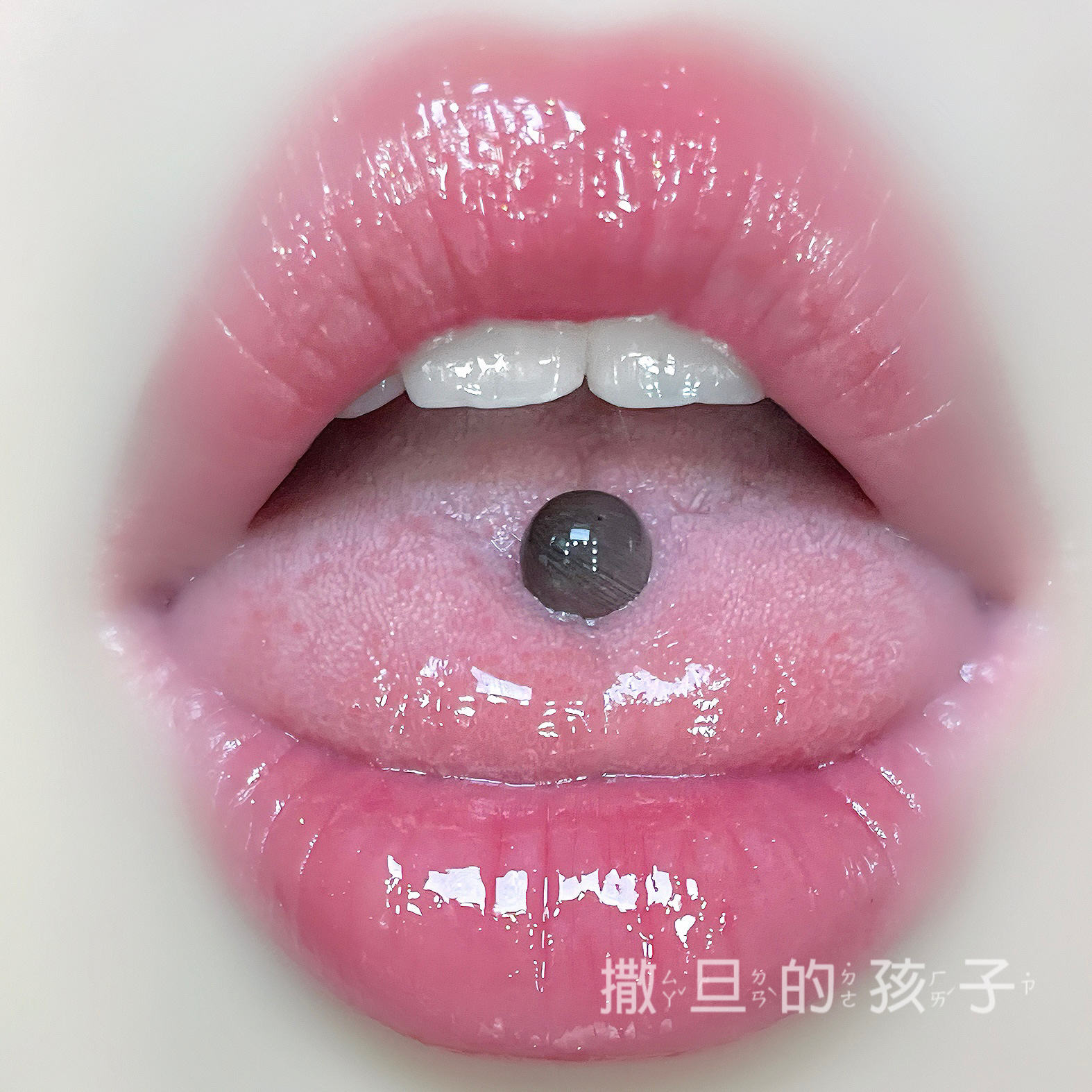Cat's Eye Transparent Titanium Steel Tongue Barbell 12mm Bar Length 1.6mm Thick Drinkable Tongue Ring Piercing Jewelry New 2023 Summer - Image 3