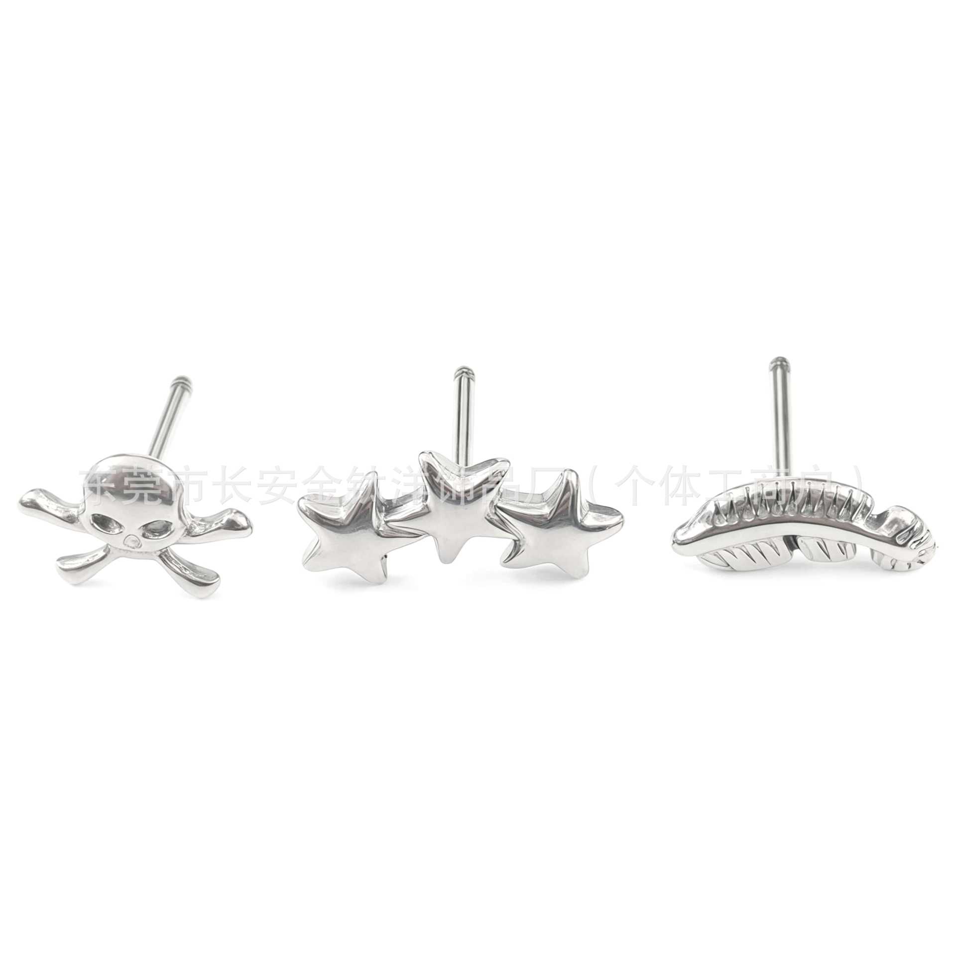 F136 Titanium External Thread Snake Skull Sword 0.8mm Ear Stud Lip Stud Piercing Jewelry - Image 3