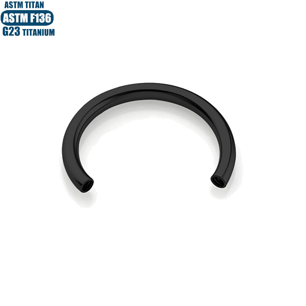 G23 Titanium Horseshoe Ring Double-Headed Internal Thread C-Shaped Septum Nose Lip Curved Barbell - Image 4