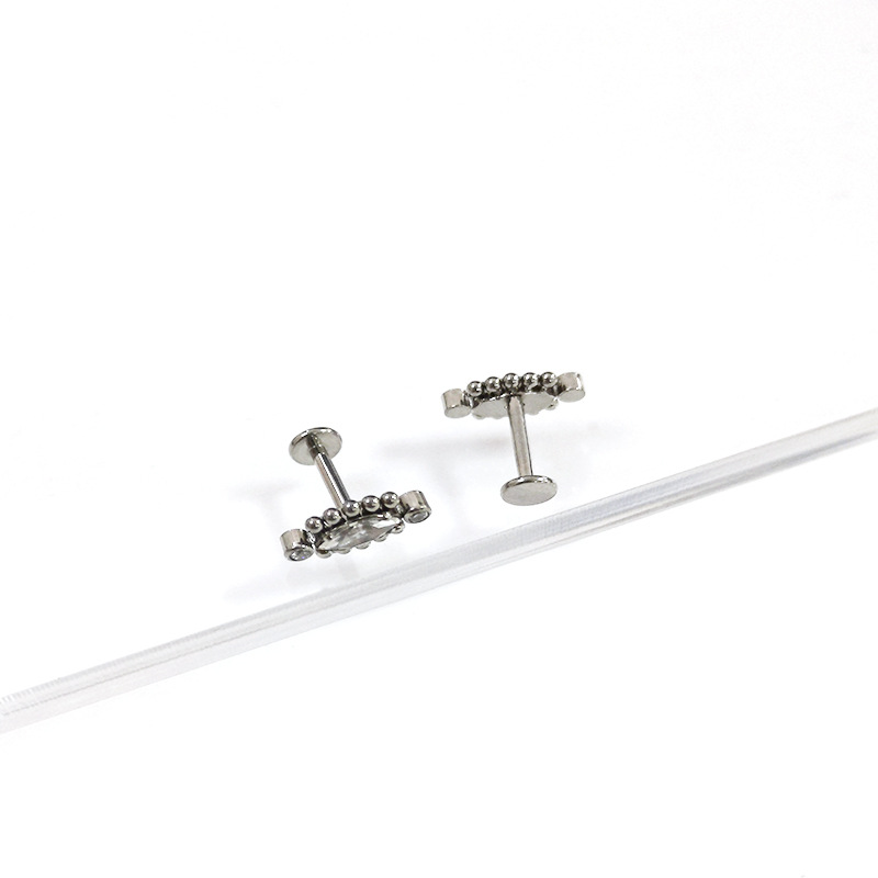 G23 Titanium Earrings with 5A Zircon Body Jewelry Custom Design - Image 4