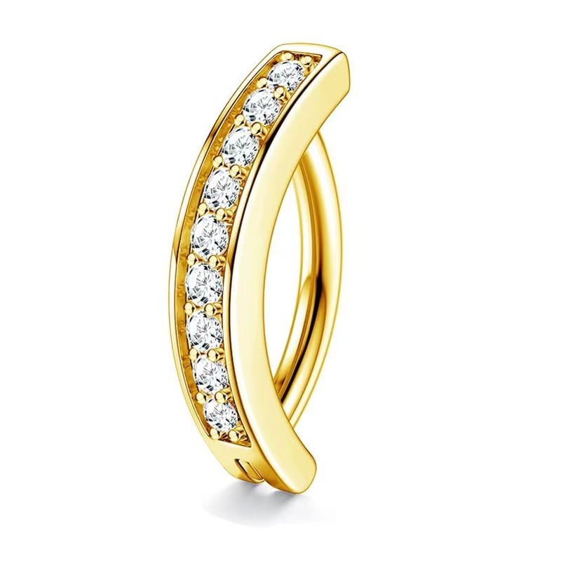 Sunflower Belly Button Ring CZ Zircon Style Heart Shape Navel Piercing Jewelry Gold Copper Wholesale - Image 5