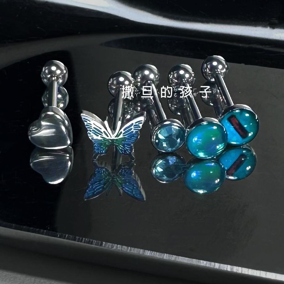 Satan's Child Blue Flash Tongue Barbell - 316L Surgical Steel Tongue Ring for Piercing - Image 4