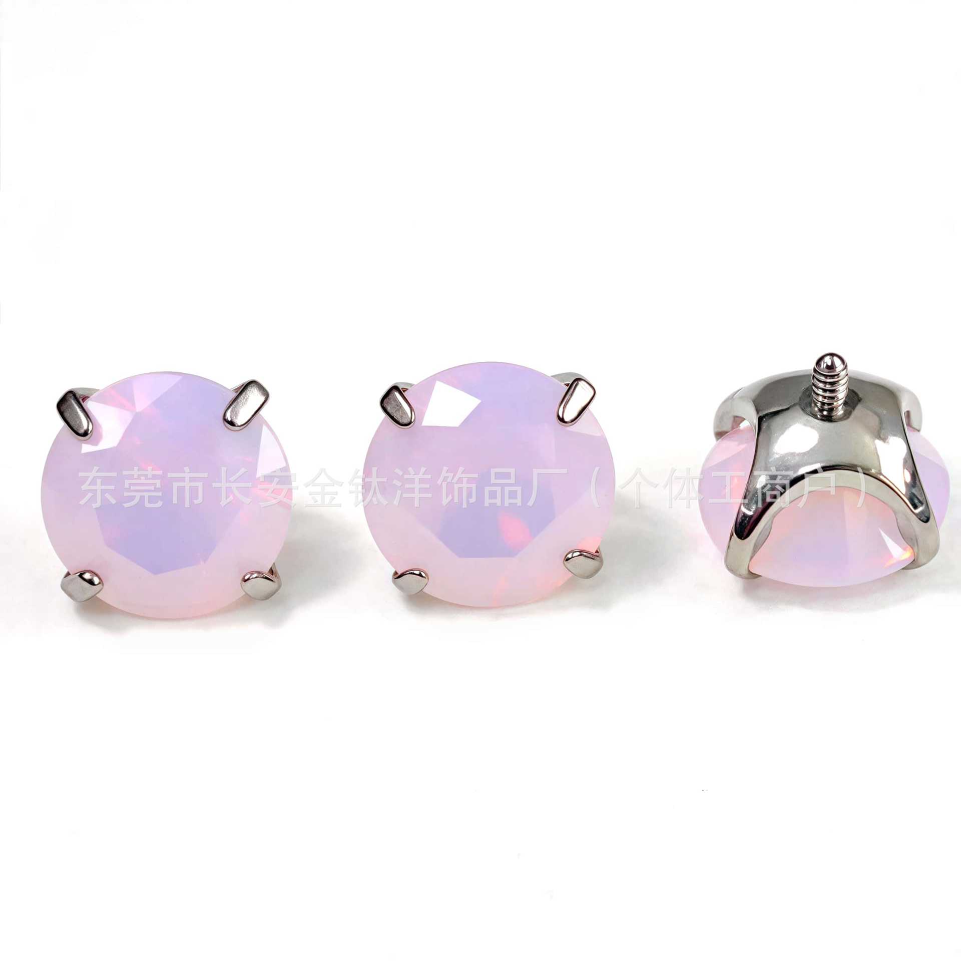 F136 Titanium Round Base Inlaid 7A Opal Lip Labret Stud Ear Cartilage Piercing Jewelry - Image 4