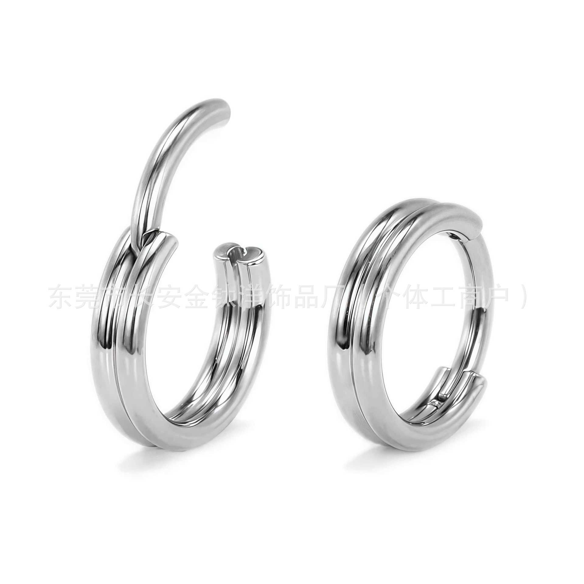 F136 Titanium Earrings Two-Layer Closed Ring Pinless Nose Ring Seamless Ring G23 Titanium Alloy Piercing Jewelry - Image 2