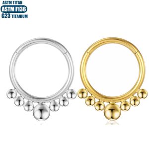 F136 Titanium Seamless Hoop Nose Ring - Implant Grade Titanium Alloy Body Piercing Earrings for Women