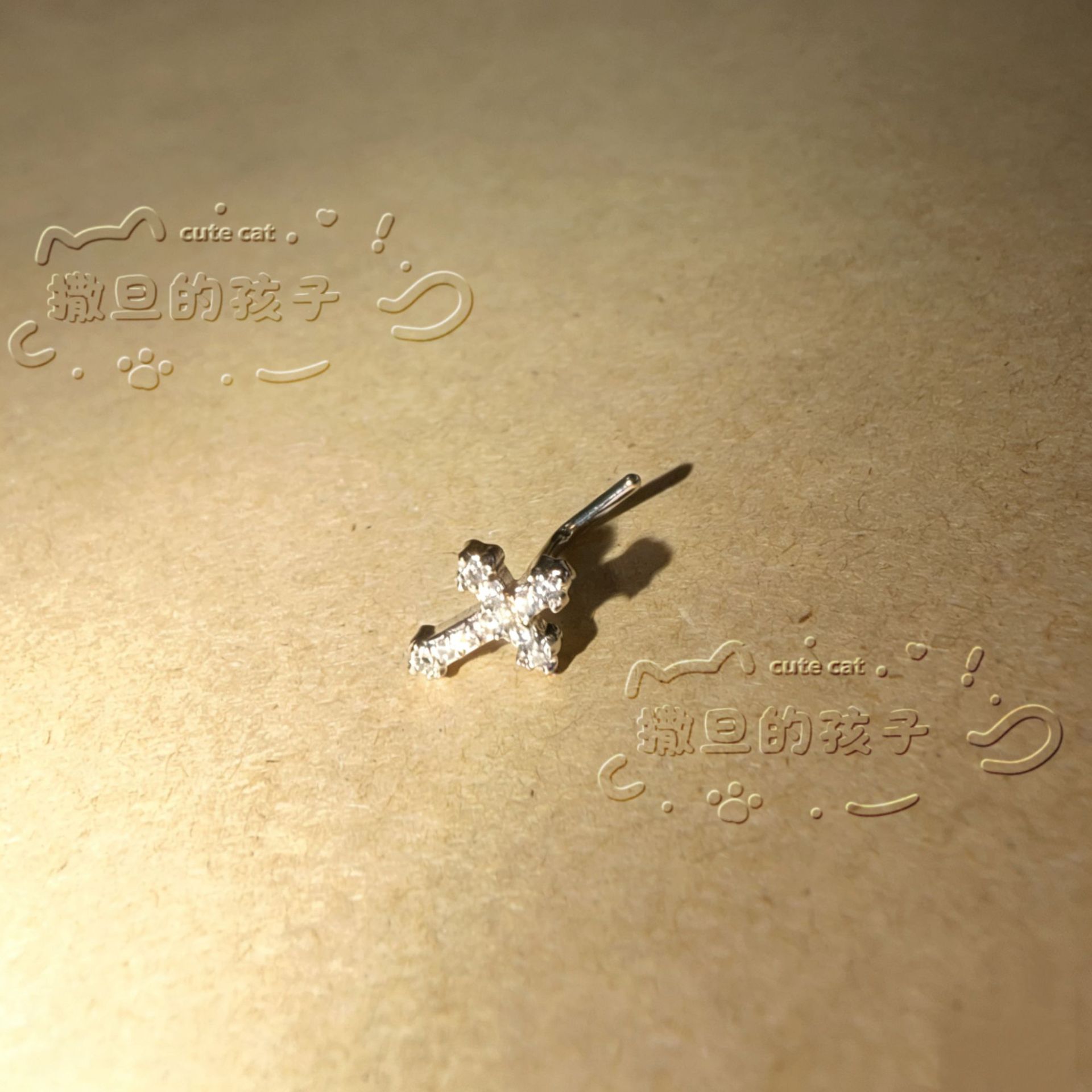 Satan's Children Cross Snow Mist L-Shaped Nose Stud Nose Ornament Piercing Jewelry - Image 4