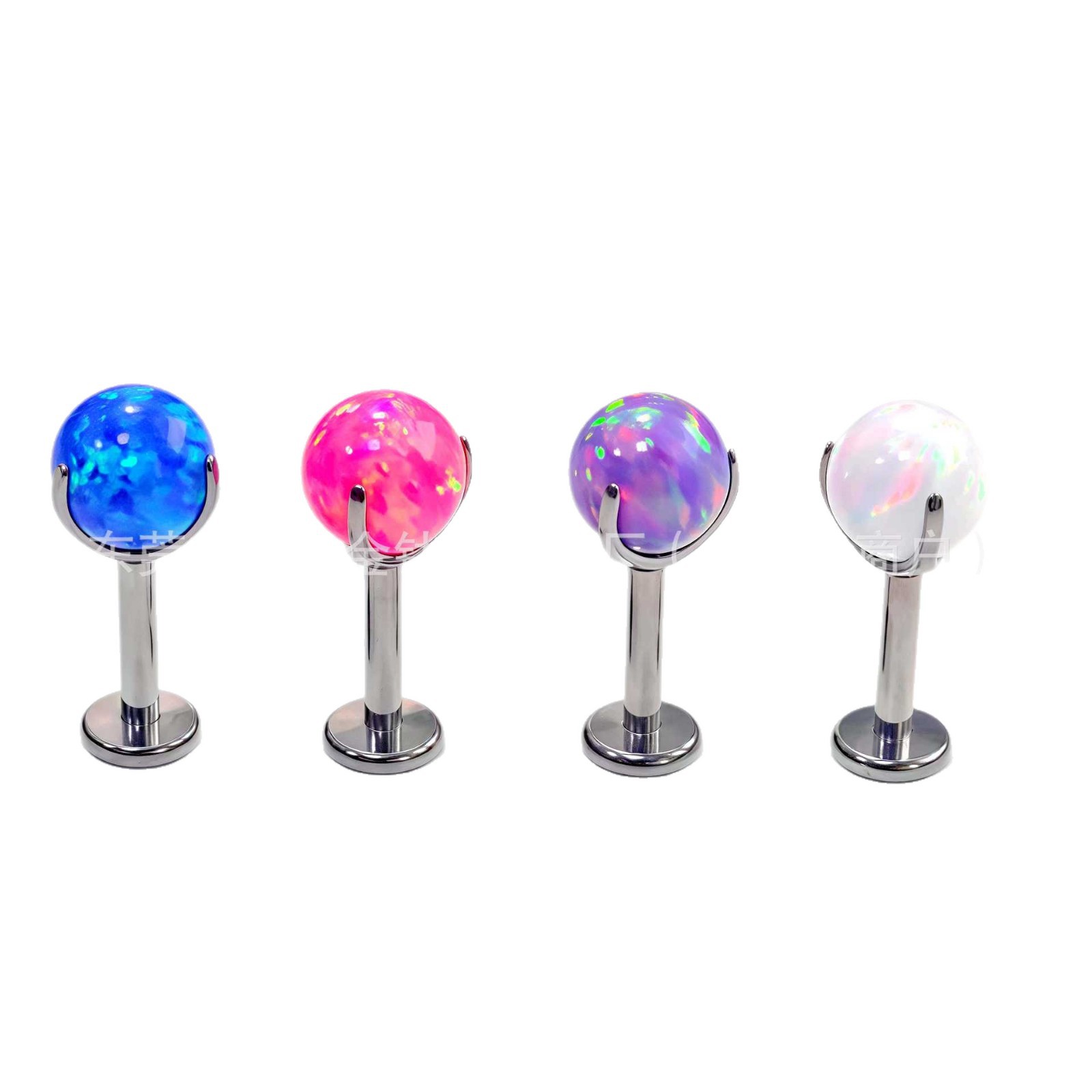 F136 Titanium Inner Thread Lip Nail Opal Three-Claw Ball G23 Titanium Alloy Piercing Jewelry Tongue Nail Ear Bone Nail - Image 5