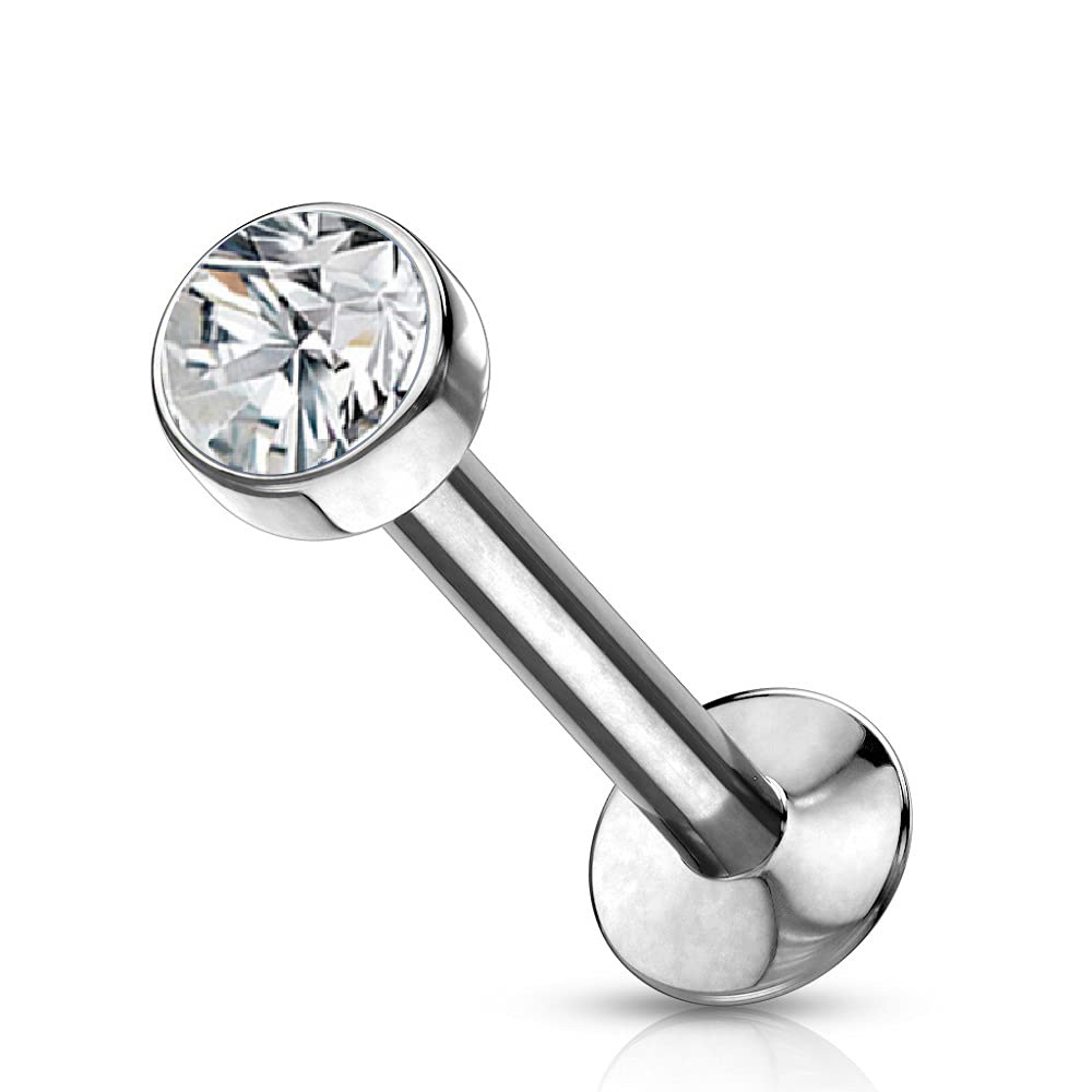 F136 Titanium Pin Package Zircon Earrings Plug-in Lip Stud Cylindrical Drill Cup European and American Plug-in Piercing Jewelry - Image 3