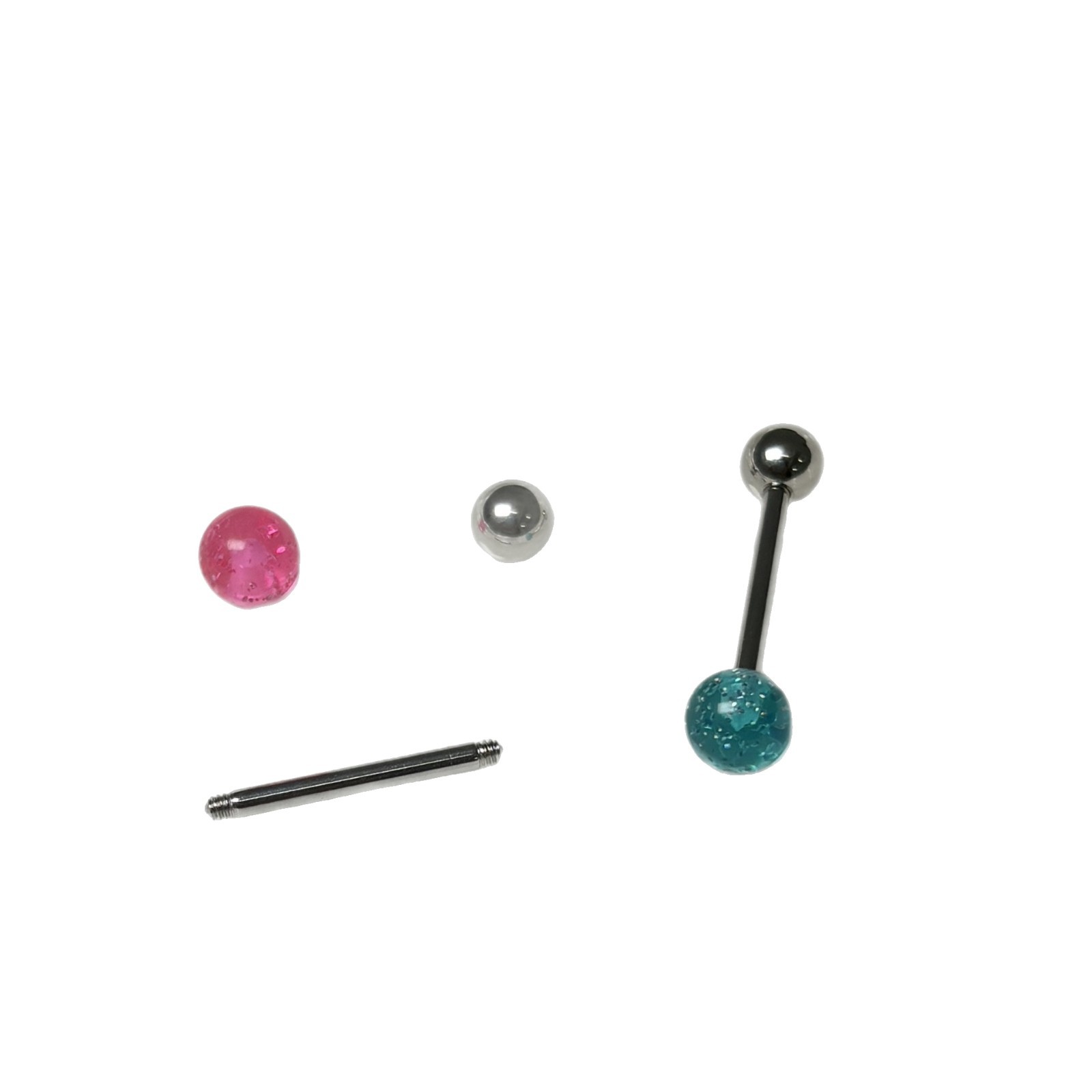 Fine Flash Acrylic Tongue Nail Steel Titanium External Thread Sweet Pink Tongue Piercing Jewelry Wholesale - Image 5