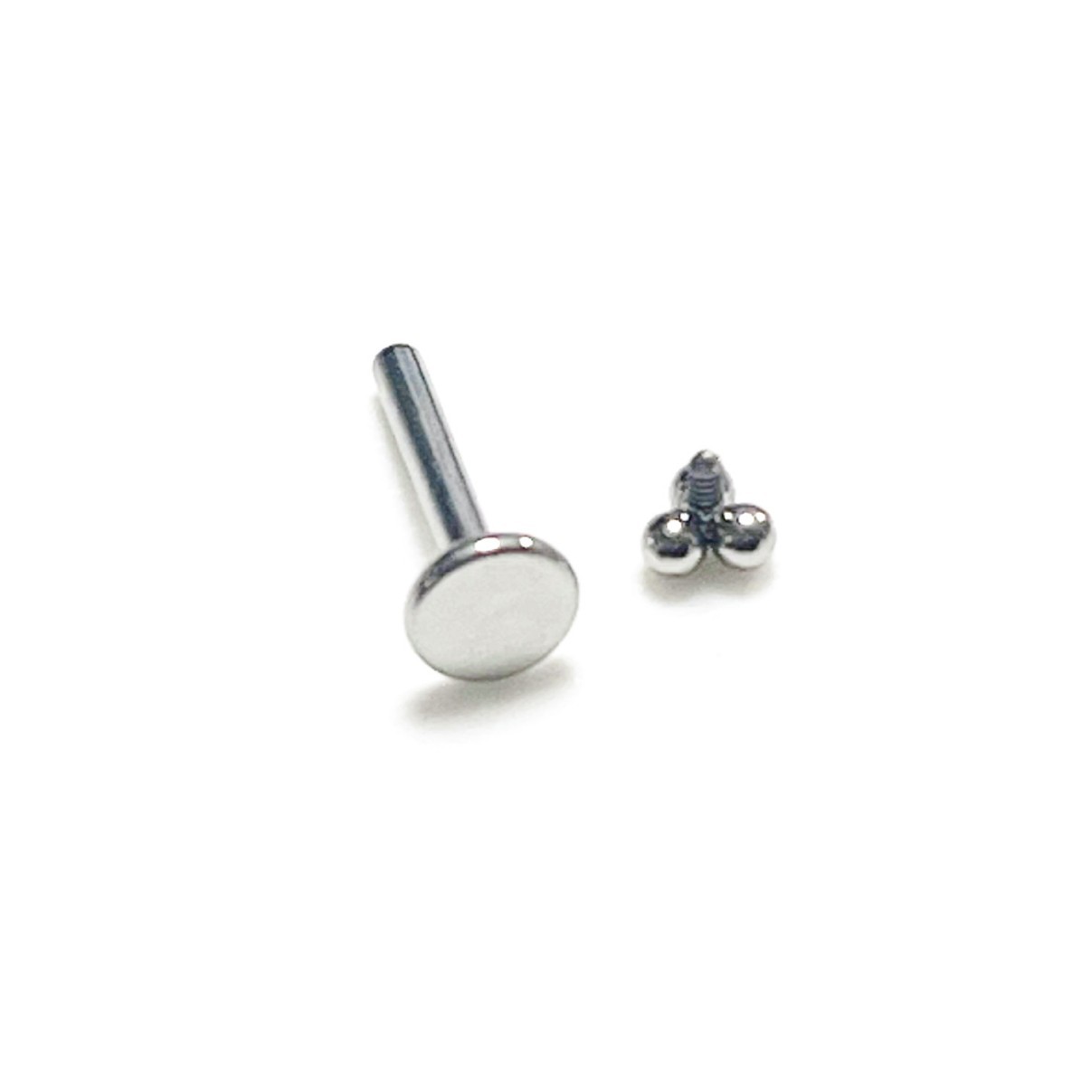 G23 Titanium Nose Nail Three-Ball Lip Nail Ear Nail Light Ball Ear Bone Nail Piercing Jewelry - Image 2