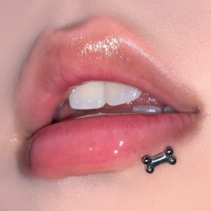 Puppy Bone Lip Labret Stud 316L Surgical Steel Internal Thread Lip Piercing Jewelry for Women Men