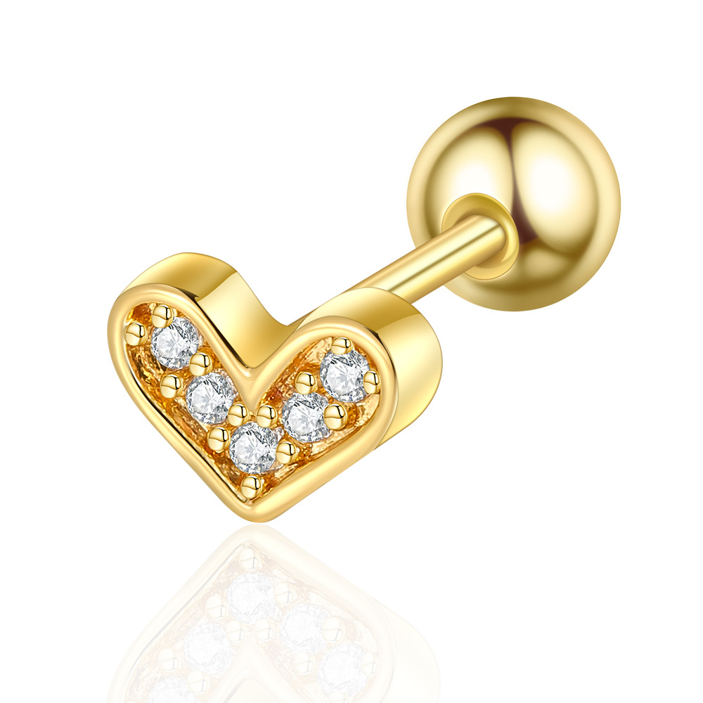 Gold Bow-Knot CZ Zircon Belly Ring, Simple Geometric Navel Jewelry for Women - Image 3
