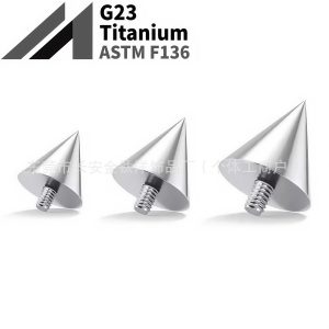 G23 Titanium Pointed Cone Devil Nail Lip Labret Stud Externally Threaded Body Piercing Jewelry