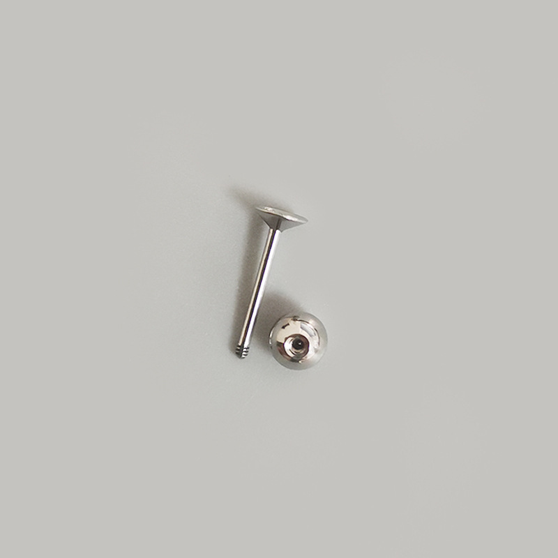G23 Titanium Cartilage Earring - 16G External Thread Ball Stud - ASTM F136 Piercing Jewelry 4mm - Image 2