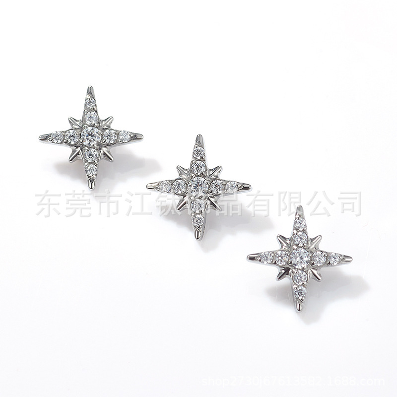 G23 Titanium Star Earring ASTM F136 Gem Stud Ear Piercing Jewelry - Image 5