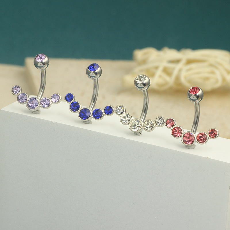 New Fashion European American Hot Selling Navel Stainless Steel Inverted Belly Ring Mixed Color Piercing Jewelry Wholesale - Image 4