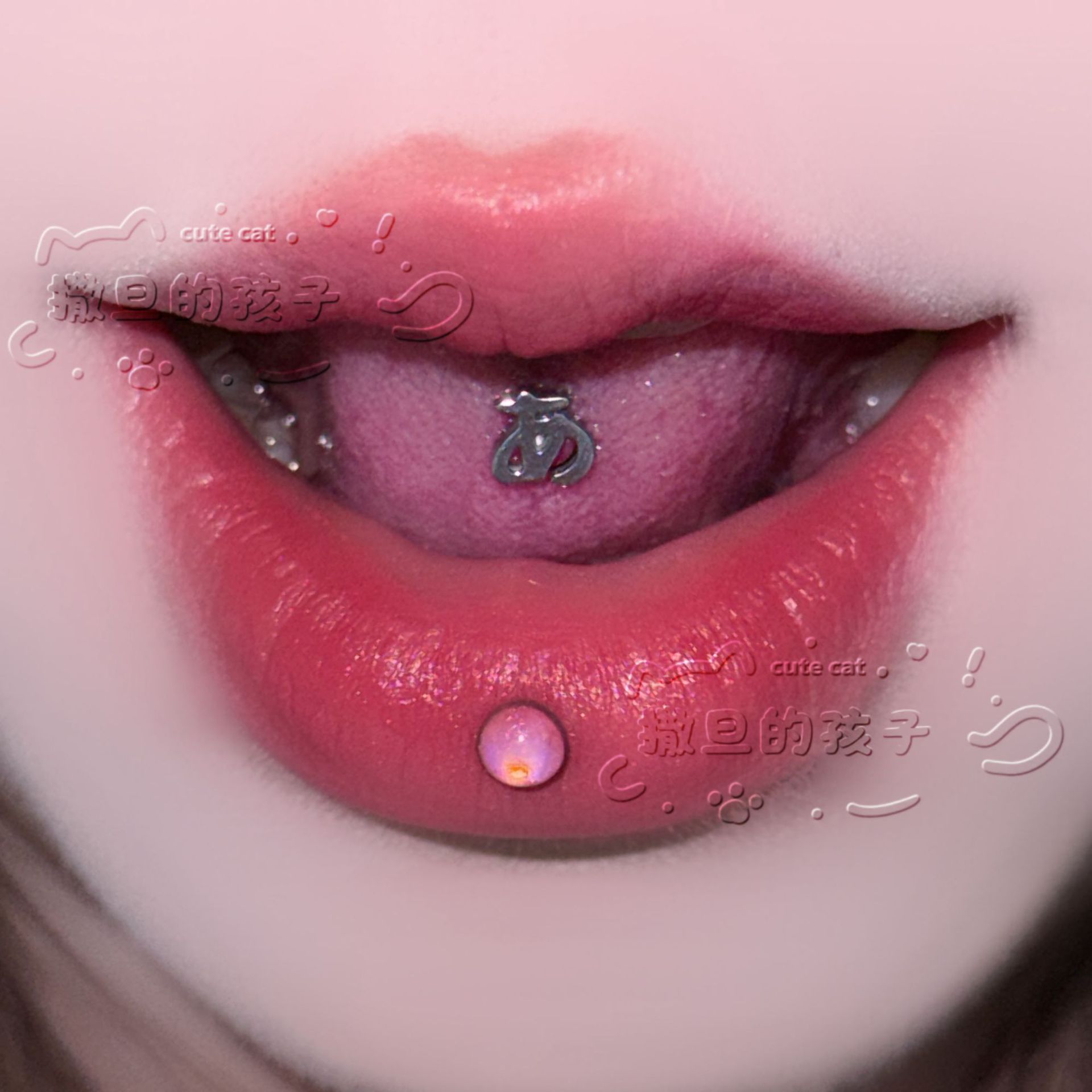 Satan's Children Subculture Tongue Ring - 16mm Bar, 1.6mm Gauge, Drinkable Tongue Nail, Titanium Steel Body Piercing Jewelry - Image 3