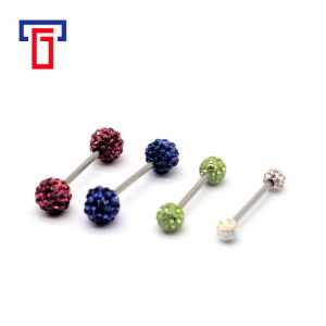 G23 Titanium Alloy Straight Earring Double-Ended Piercing with Soft Clay Mud Diamond Pure Titanium Piercing Jewelry
