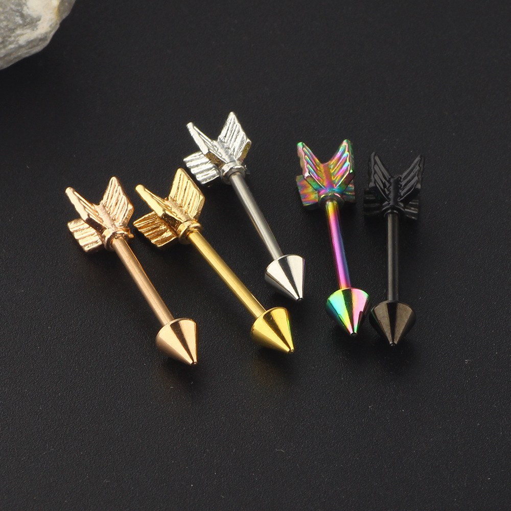 16MM Nipple Rings Stainless Steel Nail Ring Piercing Jewelry Earrings Arrow Shape - Image 5