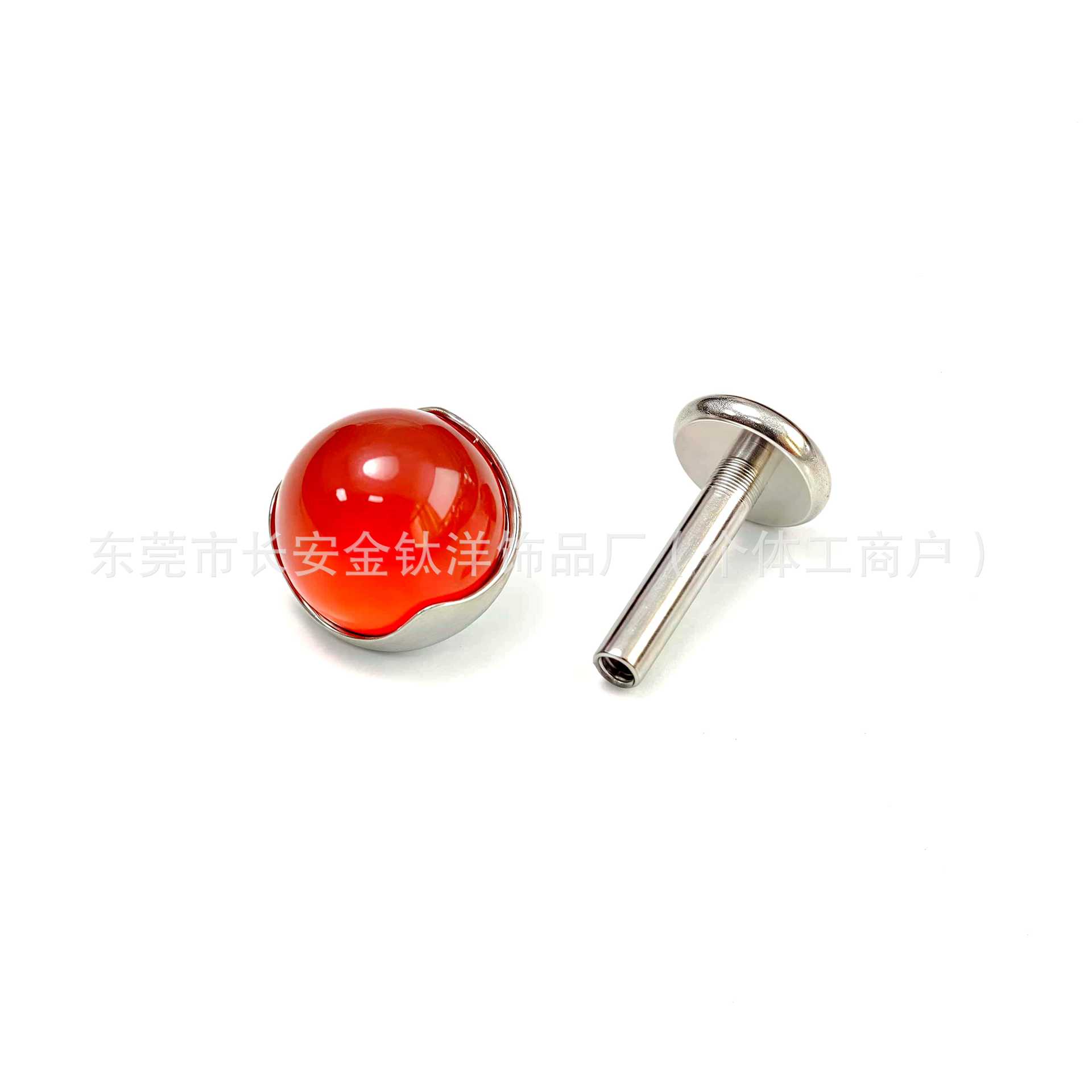 F136 Titanium Wave Inlaid Natural Red Agate Tongue Nail Lip Nail Ear Piercing Jewelry G23 Titanium Alloy - Image 3